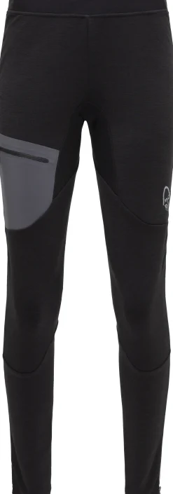 Tights/Longs-Norrøna Trollveggen Warmwool2 Stretch Tights W's Caviar Black
